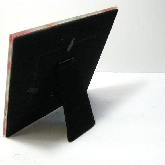 Pink Floral Glass Photo Frame Picture Holder for 4x4 photo - Picture 3 of 4